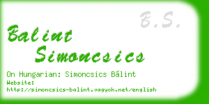 balint simoncsics business card